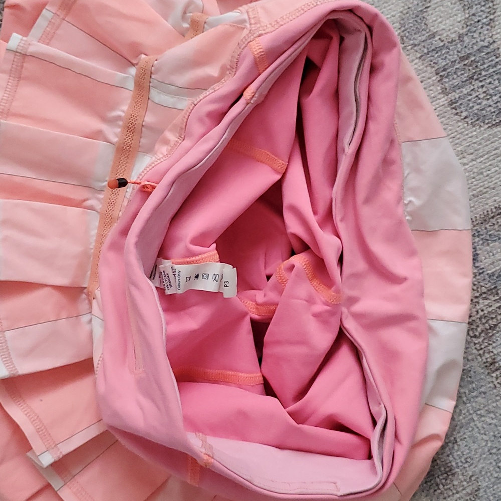 Lululemon Pace Setter Skirt Gros Gingham Bleached Coral / Pop Orange HTF sz4 - Picture 7 of 10